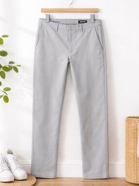 Bonobos Friday Pants Men’s 33x30 Gray Chinos Slim Fit Flat Front Casual